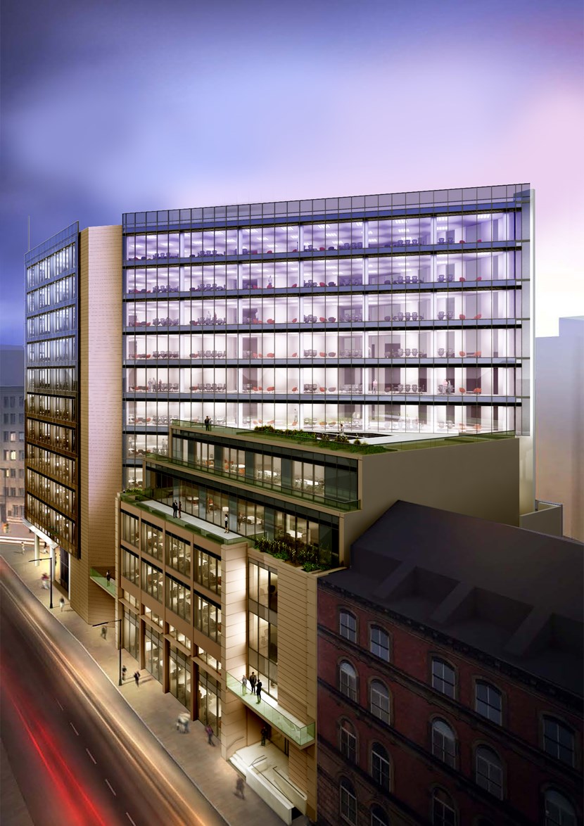 An artistic impression of the new £85 million development on wellington street in Leeds city centre