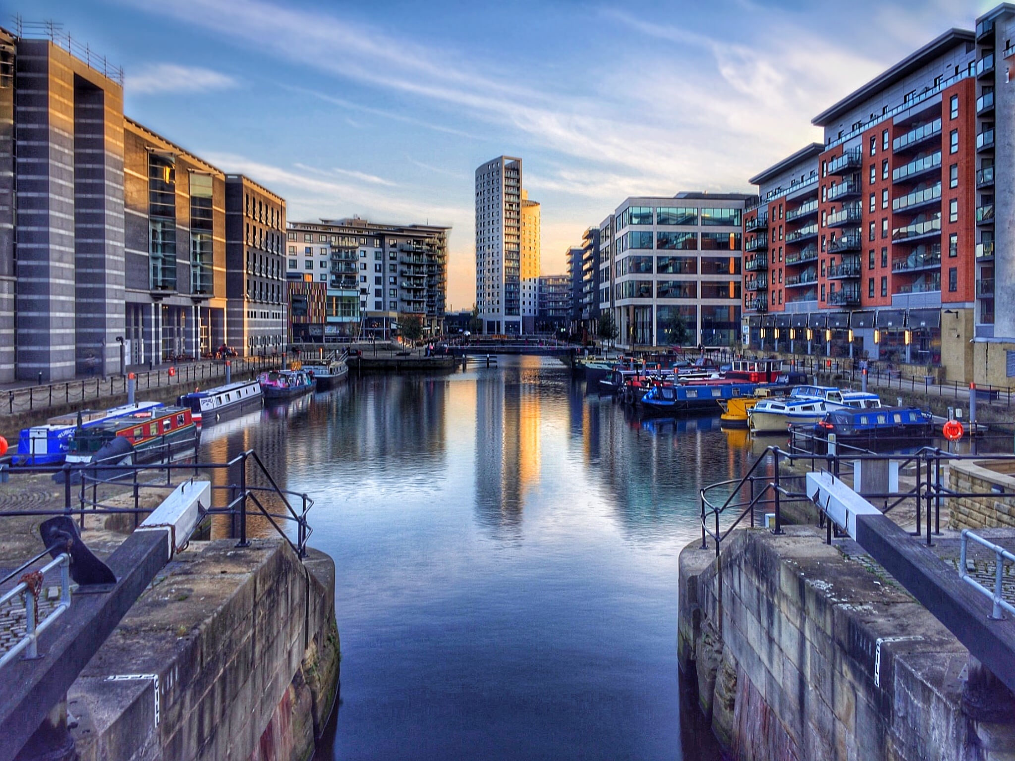 A view towards Leeds Dock with Bridgewater place in the background