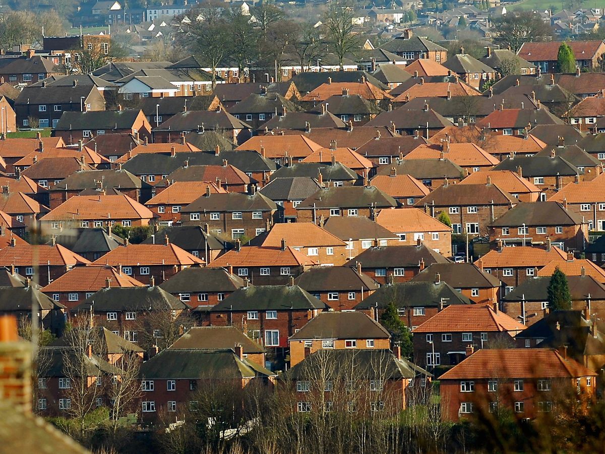 An image of house rooftops across Leeds.